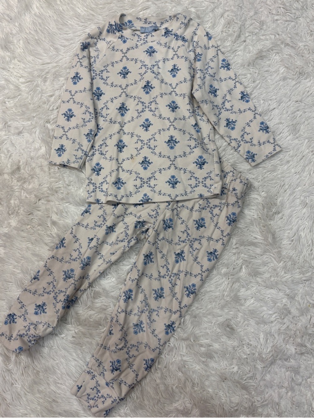 Hill House Home Girls Blue Floral Pajama Set